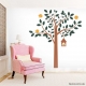 Four Bird Tree Wall Decal