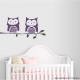 Owl Pair on Branch Wall Decal