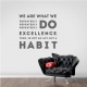 We Are What We Repeatedly Do Wall Decal