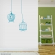 Wire bird cages wall decal