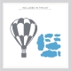 Hot Air Balloon Ride with Clouds Wall Art Decal