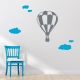 Hot Air Balloon Ride With Clouds Wall Art Decal