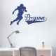 Football Player and Name Wall Art Decal