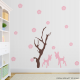 Deers and Blooming Flowers Wall Decal