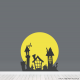 Full Moon Spooky Rooftop Wall Decal