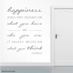 Happiness does not depend on. . . Wall Decal Quote