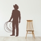 Roping Cowboy Wall Art Decal