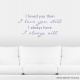 Love You The Wall Quote Decal