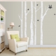 White Birch Trees with Owl and Birds Wall Decal