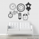 Black Clock Faces Wall Decal