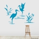 Cattails and Heron wall decal