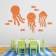 Persimmon Orange Jellyfish Fun Wall Decal