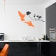 Humingbirds Black and Persimmon Wall Decal Kit