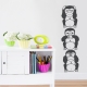 3 Wise Monkeys Wall Decal