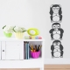 3 Wise Monkeys Wall Decal