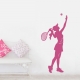 Female Tennis Player PInk Wall Decal