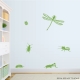 Insects Set Two Yellow Green Wall Decal