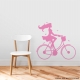 Lady on a Vintage Bike Wall Decal