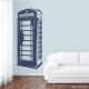 London Phone Booth Dark Blue Wall Decal