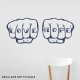 Tattoo Knuckles Custom Dark Blue Wall Decal