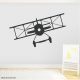 Black Vintage Plane Wall Decal