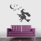 Witch on Broom Wall Decal
