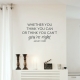 Can or Can't Wall Quote Decal