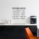 Kitchen Rules Wall Quote Decal