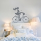 Lady on a Vintage Bike Wall Decal