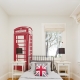 London Phone Booth Dark Red Wall Decal