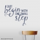 One Small Step Dark Blue Wall Quote Decal