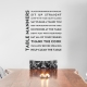 Table Manners Black  Wall Quote Decal