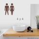 Bathroom Icon Wall Decal Brown