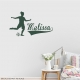 Female Soccer Player Custom Name Wall Decal