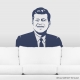 JFK Wall Decal Dark Blue