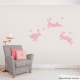 Jumping Rabbits Carnation Pink Wall Decal