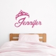 Princess Crown Name Wall Decal Storm Grey