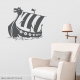 Viking Ship Dark Grey Wall Decal