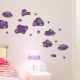 Whimsical Clouds Wall Decal Violet