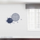 Bursting Golf Ball Wall Decal Dark Blue