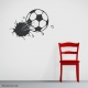 Bursting Soccer Ball Wall Decal Black