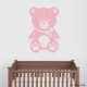 Teddy Bear Wall Decal Carnation Pink/ Wallums Wall Decal