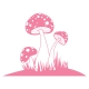 Tres Mushroom Wall Decal