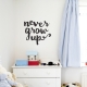 Never Grow Up Wall Quote Decal